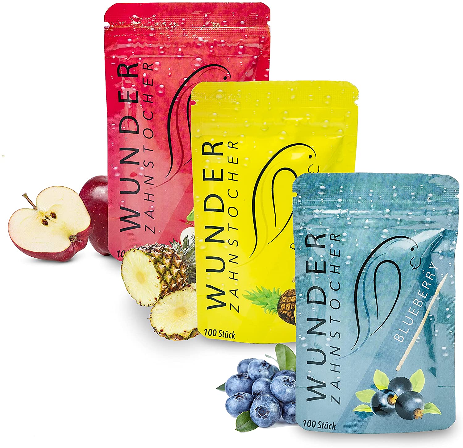 Wunder Zahnstocher Fruit Pack Bag (3X100 Stück) Wunder Zahnstocher Fruit Pack Bag (3X100 Stück)