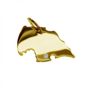 Anhänger Fehmarn mit Brillant am Wunschort 585 Gelbgold