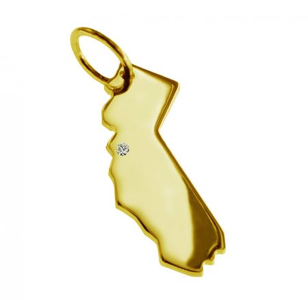 Anhänger Kalifornien Mit Brillant Am Wunschort 585 Gelbgold Anhänger Kalifornien Mit Brillant Am Wunschort 585 Gelbgold