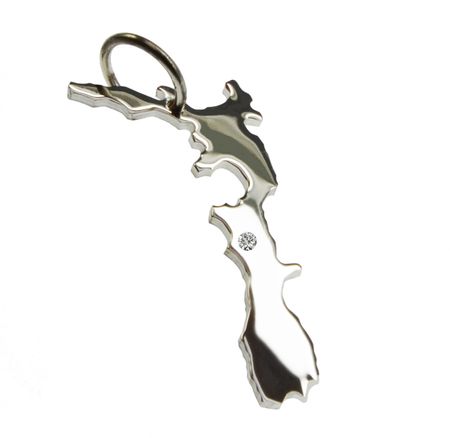 Neuseeland Anhänger Mit Brillant 0,015Ct Am Wunschort 925 Silber Neuseeland Anhänger Mit Brillant 0,015Ct Am Wunschort 925 Silber