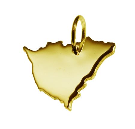 Anhänger Der Landkarte Nicaragua In Massiv 585 Gelbgold Anhänger Der Landkarte Nicaragua In Massiv 585 Gelbgold