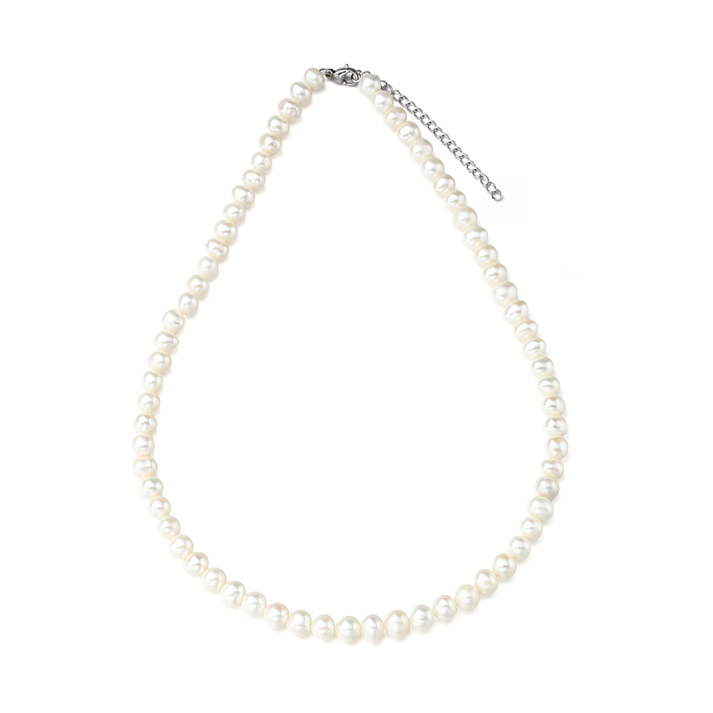 Echte Süßwasserperlenkette Weiß 8Mm Perlen Zuchtperlen Perlenschmuck Echte Süßwasserperlenkette Weiß 8Mm Perlen Zuchtperlen Perlenschmuck