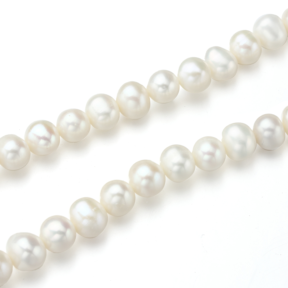 Echte Süßwasserperlenkette Weiß 8Mm Perlen Zuchtperlen Perlenschmuck Echte Süßwasserperlenkette Weiß 8Mm Perlen Zuchtperlen Perlenschmuck - Image 2