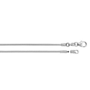 Halsreif Omega 1,5mm - 50cm - 750 Weißgold mit Schraubverschluss