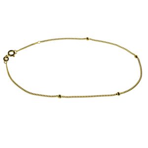 Fusskettchen - Panzerkette - 25cm - 333 Gelbgold mit Kugeln