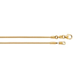 Halsreif Omega 1mm - 45cm - 585 Gelbgold mit Schraubverschluss