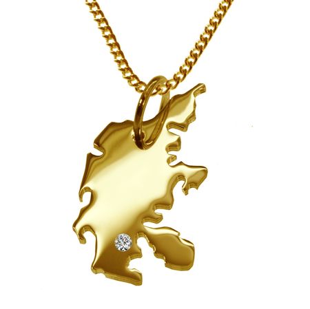 50Cm Kette + Dänemark Mit Brillant Am Wunschort 585 Gold 50Cm Kette + Dänemark Mit Brillant Am Wunschort 585 Gold