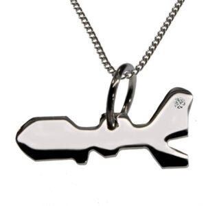 50cm Kette + Elba mit Brillant am Wunschort  in 925 Silber