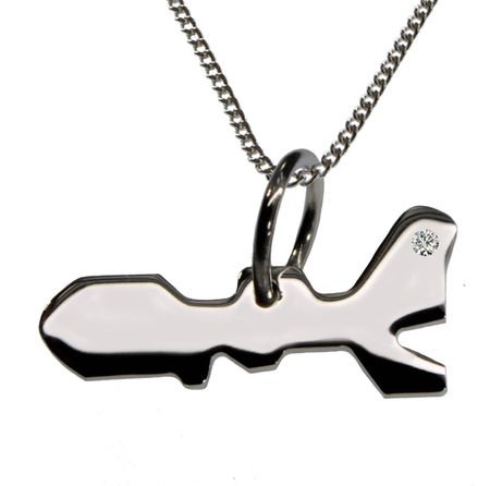 50Cm Kette + Elba Mit Brillant Am Wunschort In 925 Silber 50Cm Kette + Elba Mit Brillant Am Wunschort In 925 Silber