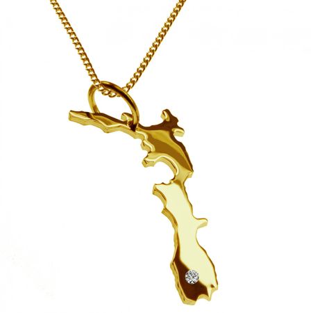 50Cm Kette + Neuseeland Mit Brillant Am Wunschort 585 Gold 50Cm Kette + Neuseeland Mit Brillant Am Wunschort 585 Gold