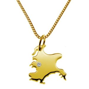 50cm Kette + Rügen mit Brillant am Wunschort 585 Gold