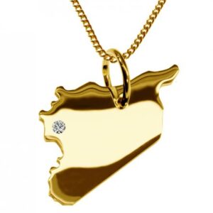 50cm Kette + Syrien mit Brillant am Wunschort 585 Gold