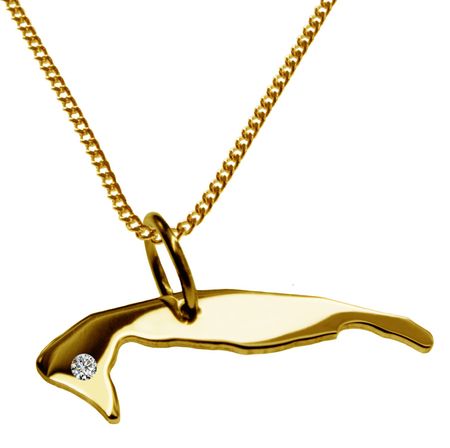 50Cm Kette + Wangerooge Mit Brillant Am Wunschort 585 Gold 50Cm Kette + Wangerooge Mit Brillant Am Wunschort 585 Gold