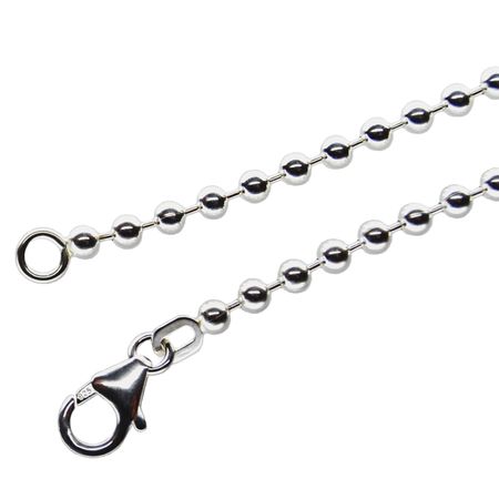 Kugelkette 2,5Mm - 925 Silber - Karabiner-Verschluss - 70Cm Kugelkette 2,5Mm - 925 Silber - Karabiner-Verschluss - 70Cm