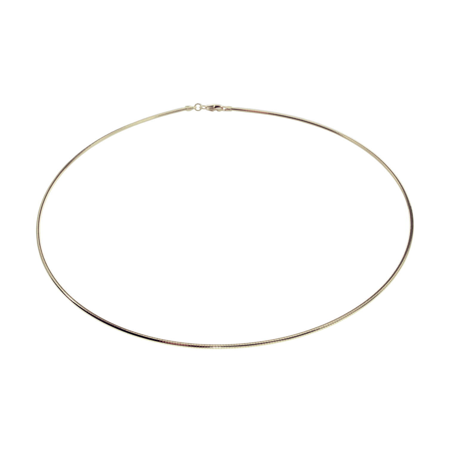 Halsreif Omega 1Mm - 50Cm - 750 Weißgold Mit Schraubverschluss Halsreif Omega 1Mm - 50Cm - 750 Weißgold Mit Schraubverschluss