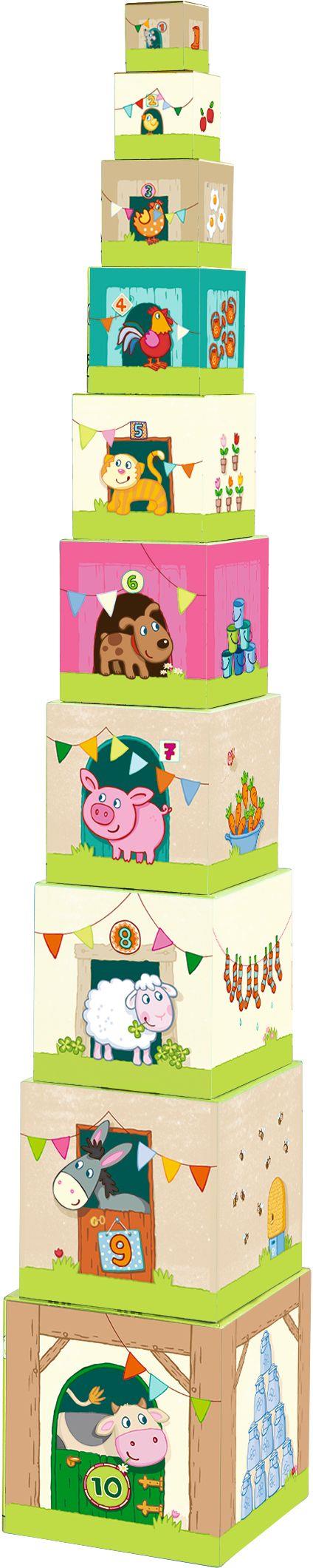 Stapelwürfel Auf Dem Land Aus Holz Für Kinder Stapelwürfel