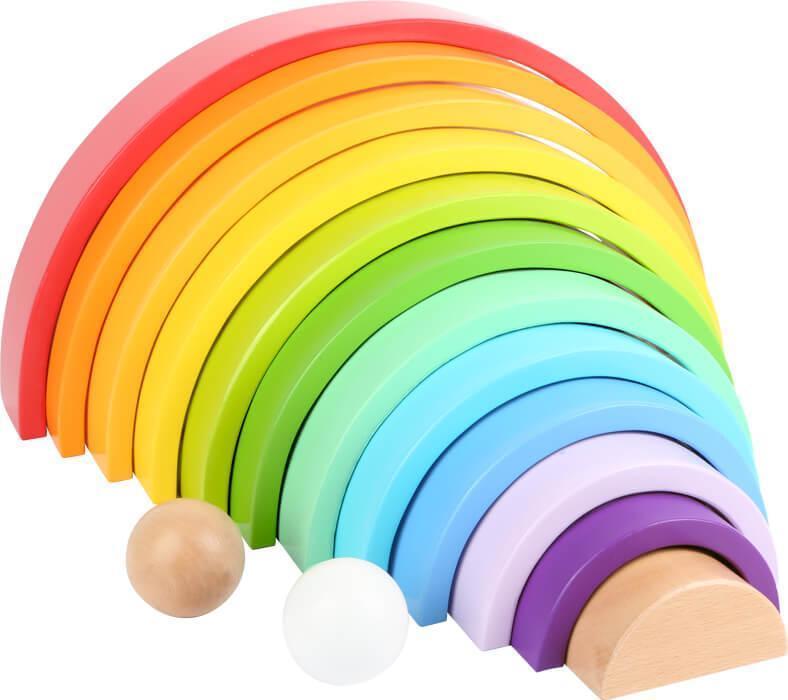Small Foot Holzbausteine „Regenbogen Xl“ – 14-Teilig Mit Kugeln Holzbausteine Regenbogen Xl