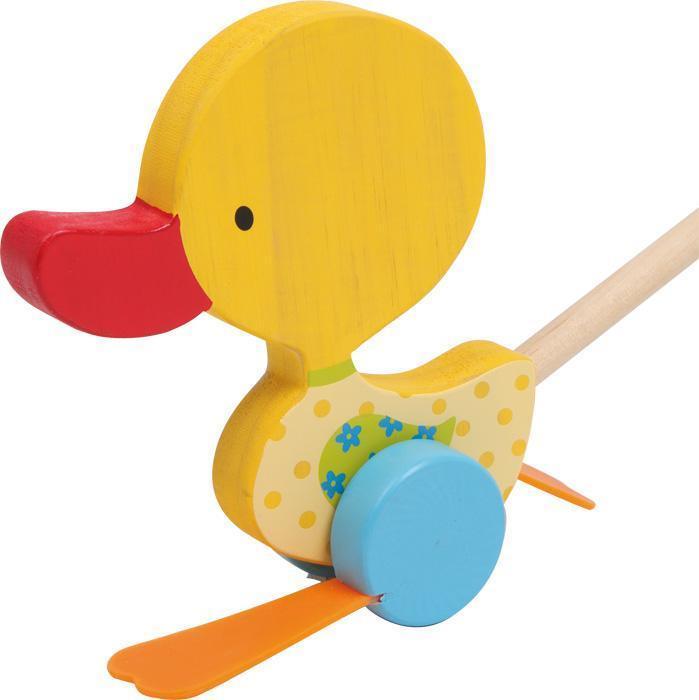 Small Foot Schiebetier Watschel-Ente Tine – Lernspielzeug Für Kinder Zur Förderung Von Motorik, Bewegung &Amp; Spielerischem Entdecken Schiebetier