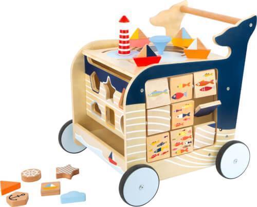 Small Foot Lauflernwagen Wal – Lauflernhilfe Für Kinder Zur Förderung Von Motorik, Gleichgewicht &Amp; Ersten Schritten Lauflernwagen
