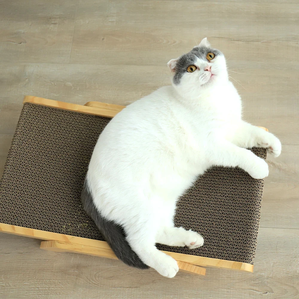 Cat Scratcher Cardboard With Solid Wooden Frame Kitten Scrapers Scratching Bed Reversible Pet Furniture For Cats 5 In 1 Toys Cat Scratcher Cardboard With Solid Wooden Frame Kitten Scrapers Scratching Bed Reversible Pet Furniture For Cats 5 In 1 Toys - Image 24