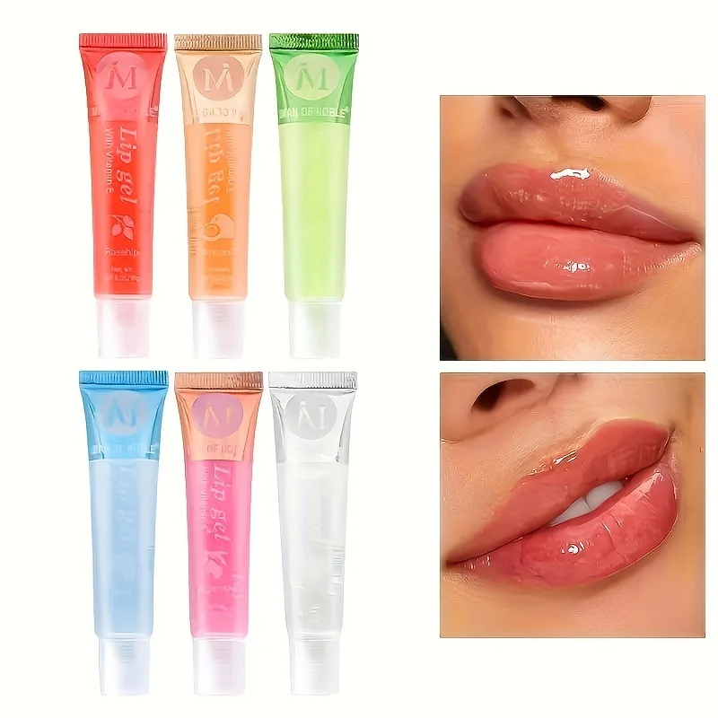 6Pcs/Set, Moisturizing Clear Lip Gloss, Ve, Rosehip, Argan, Peppermintaloe, Coconut Flavor, Translucent Plumping Lip Oils Gift S 6Pcs/Set, Moisturizing Clear Lip Gloss, Ve, Rosehip, Argan, Peppermintaloe, Coconut Flavor, Translucent Plumping Lip Oils Gift S - Image 5