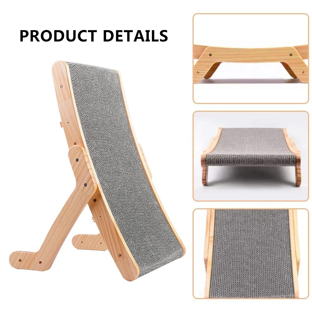 Cat Scratcher Cardboard With Solid Wooden Frame Kitten Scrapers Scratching Bed Reversible Pet Furniture For Cats 5 In 1 Toys Cat Scratcher Cardboard With Solid Wooden Frame Kitten Scrapers Scratching Bed Reversible Pet Furniture For Cats 5 In 1 Toys - Image 19