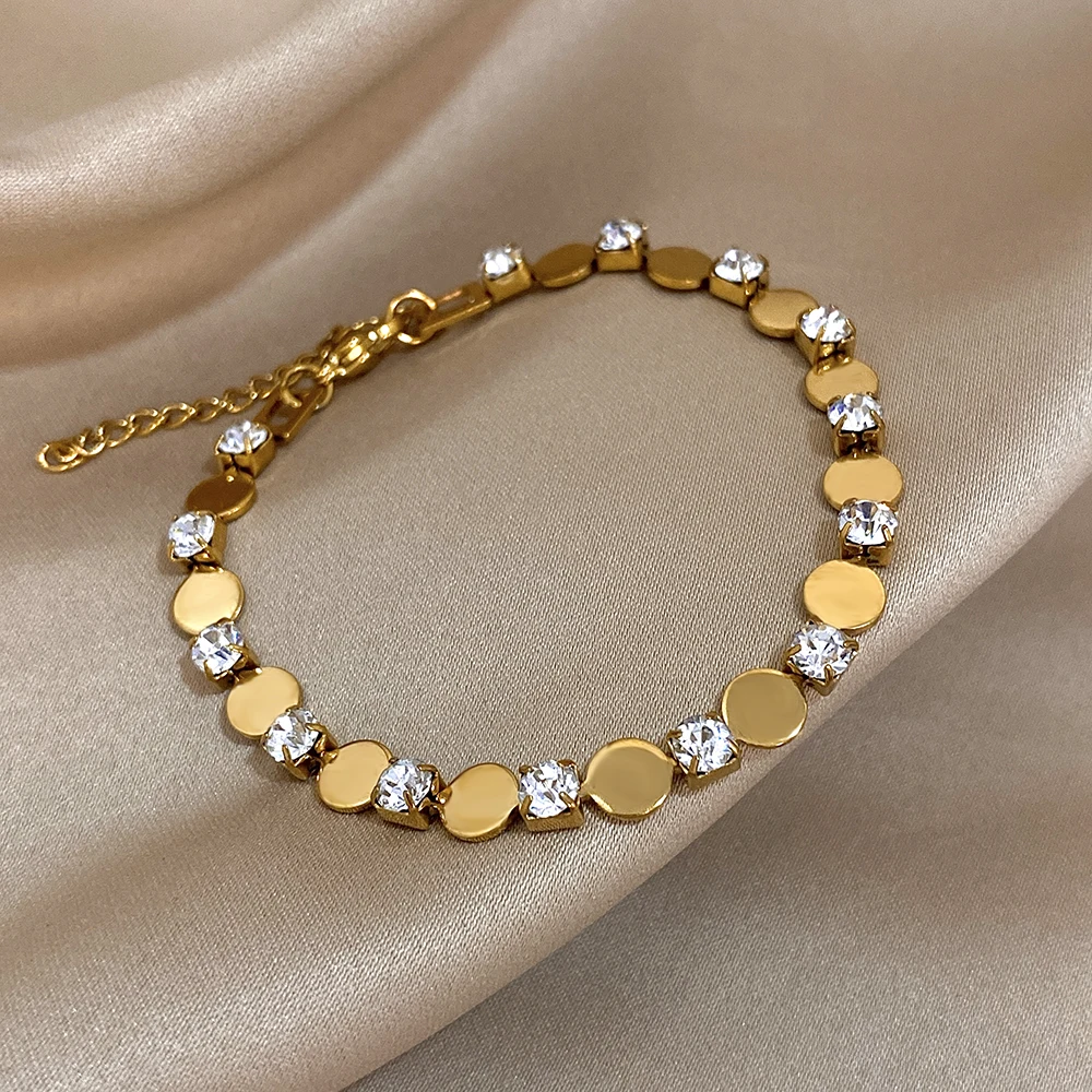 Luxus Shinny Zirkon Edelstahl Armband Für Frauen Trendy Jesus Kreuz Herz Charm Armband Armreif Wasserdicht Schmuck Geschenk Luxus Shinny Zirkon Edelstahl Armband Für Frauen Trendy Jesus Kreuz Herz Charm Armband Armreif Wasserdicht Schmuck Geschenk - Image 2