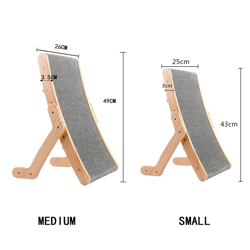 Cat Scratcher Cardboard With Solid Wooden Frame Kitten Scrapers Scratching Bed Reversible Pet Furniture For Cats 5 In 1 Toys Cat Scratcher Cardboard With Solid Wooden Frame Kitten Scrapers Scratching Bed Reversible Pet Furniture For Cats 5 In 1 Toys - Image 12