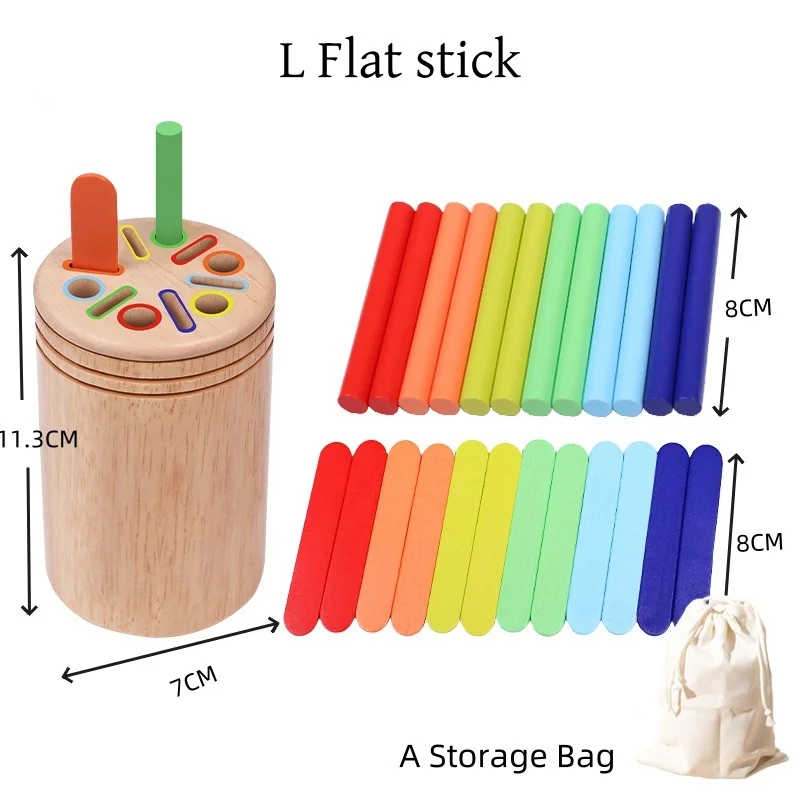 Montessori Wooden Toys Color Sorting Fine Motor Toys Shape Matching Sensory Toys Early Educational Puzzle Toys For Toddlers Montessori Wooden Toys Color Sorting Fine Motor Toys Shape Matching Sensory Toys Early Educational Puzzle Toys For Toddlers - Image 4