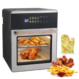 16L Heißluftfritteuse-Ofen, 1800 W mit 360 °   Heißluftzirkulation, digitaler Touchscreen für ölfreies Kochen, Familiengröße