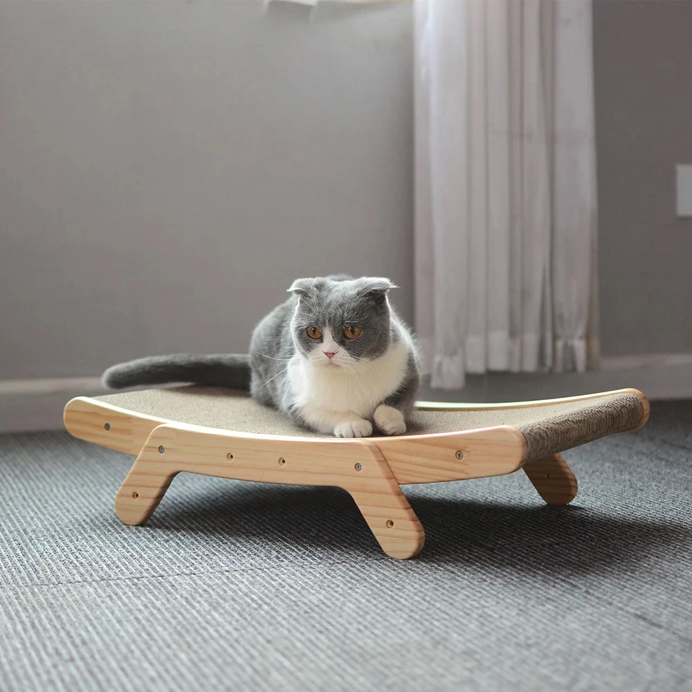 Cat Scratcher Cardboard With Solid Wooden Frame Kitten Scrapers Scratching Bed Reversible Pet Furniture For Cats 5 In 1 Toys Cat Scratcher Cardboard With Solid Wooden Frame Kitten Scrapers Scratching Bed Reversible Pet Furniture For Cats 5 In 1 Toys - Image 16