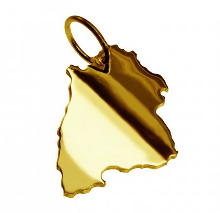 Anhänger Der Landkarte Baden-Württemberg In Massiv 333 Gelbgold Anhänger Der Landkarte Baden-Württemberg In Massiv 333 Gelbgold