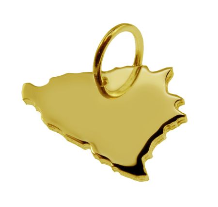 Anhänger Der Landkarte Bosnien In Massiv 333 Gelbgold Anhänger Der Landkarte Bosnien In Massiv 333 Gelbgold