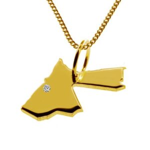 50cm Kette + Jordanien mit Brillant am Wunschort 585 Gold