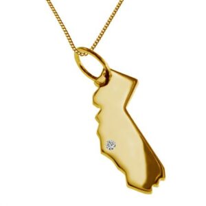 50cm Kette + Kalifornien mit Brillant am Wunschort 585 Gold