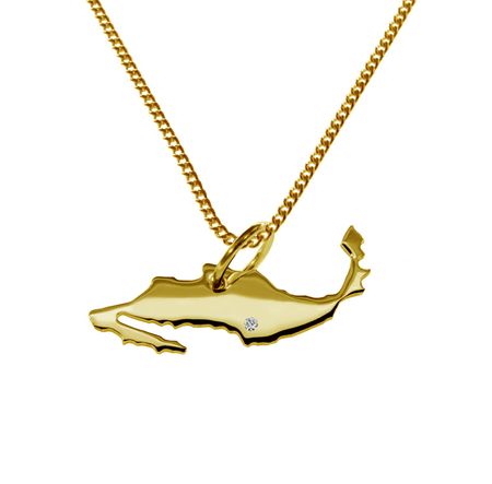 50Cm Kette + Mexiko Mit Brillant Am Wunschort 585 Gold 50Cm Kette + Mexiko Mit Brillant Am Wunschort 585 Gold