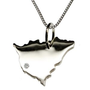 50cm Kette + Nicaragua mit Brillant am Wunschort  in 925 Silber