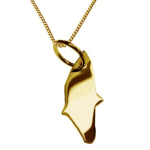 50cm Halskette + Rhodos Anhänger in 585 Gelbgold