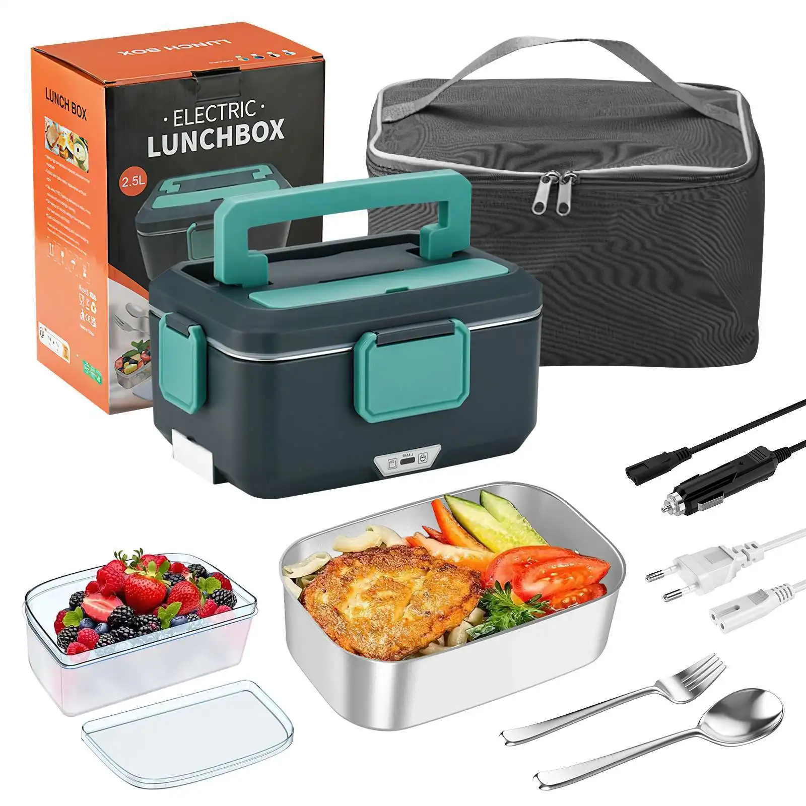 2,5 L, 90 W, Elektrische Lunchbox, Speisenwärmer, Tragbare Speisenheizung Für Auto Oder Zuhause, Auslaufsicher, Mittagessenheizung, Mikrowelle Für Lkw 2,5 L, 90 W, Elektrische Lunchbox, Speisenwärmer, Tragbare Speisenheizung Für Auto Oder Zuhause, Auslaufsicher, Mittagessenheizung, Mikrowelle Für Lkw - Image 3