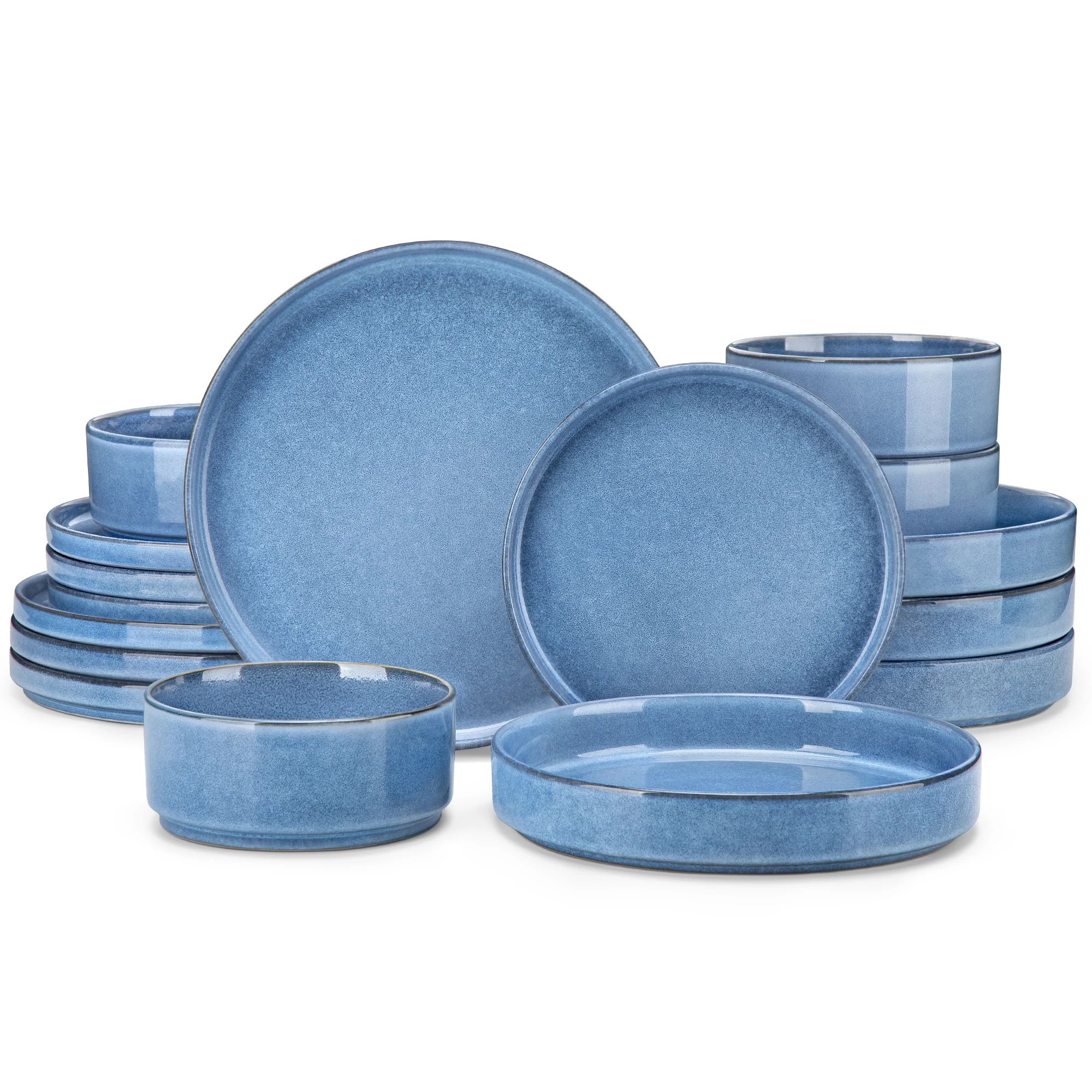 Vancasso 16/32-Teiliges Steinzeug-Geschirrset, Teller-Set Mit Glasiereffekt, Inklusive 4/8 Speisetellern/Desserttellern/Suppentellern/Schüsseln Vancasso 16/32-Teiliges Steinzeug-Geschirrset, Teller-Set Mit Glasiereffekt, Inklusive 4/8 Speisetellern/Desserttellern/Suppentellern/Schüsseln - Image 4