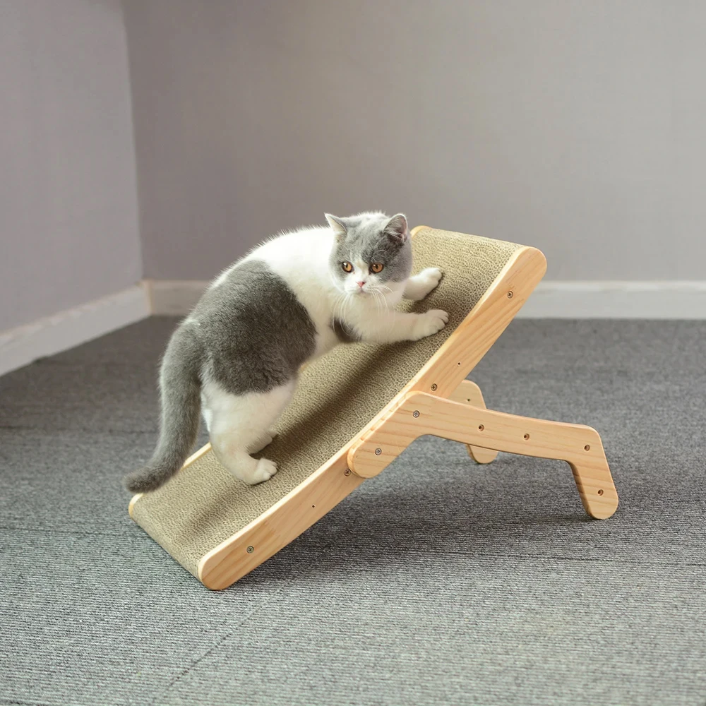 Cat Scratcher Cardboard With Solid Wooden Frame Kitten Scrapers Scratching Bed Reversible Pet Furniture For Cats 5 In 1 Toys Cat Scratcher Cardboard With Solid Wooden Frame Kitten Scrapers Scratching Bed Reversible Pet Furniture For Cats 5 In 1 Toys - Image 15