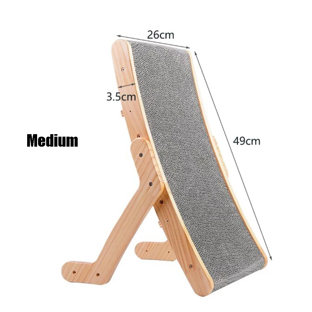 Cat Scratcher Cardboard With Solid Wooden Frame Kitten Scrapers Scratching Bed Reversible Pet Furniture For Cats 5 In 1 Toys Cat Scratcher Cardboard With Solid Wooden Frame Kitten Scrapers Scratching Bed Reversible Pet Furniture For Cats 5 In 1 Toys - Image 9