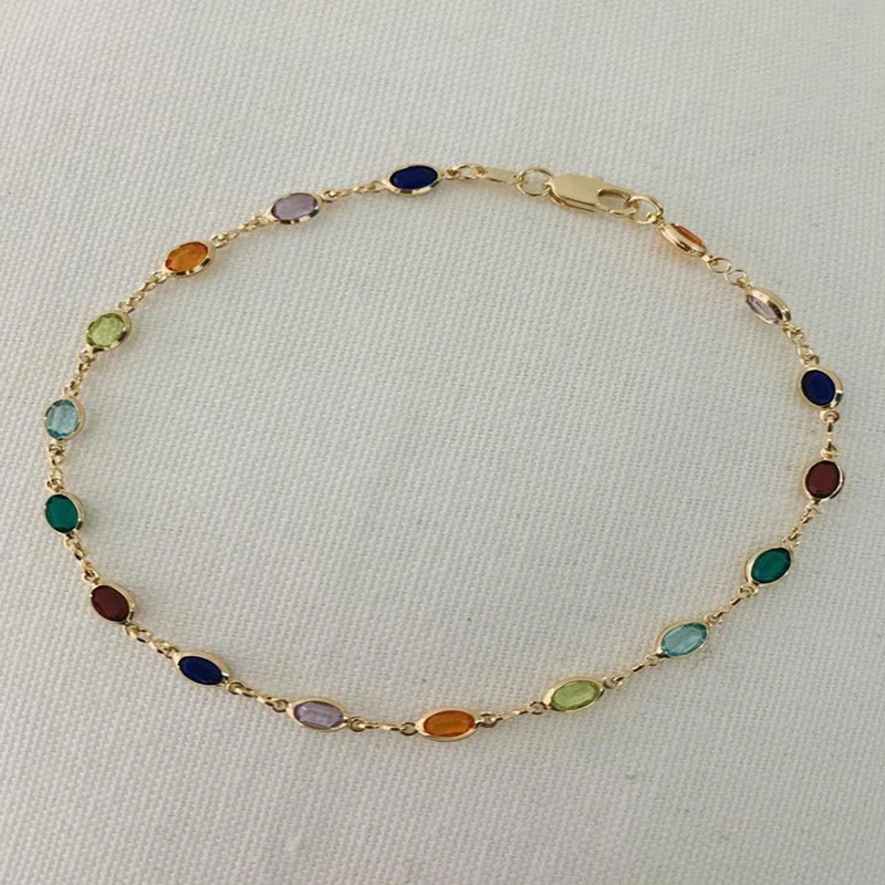 Gold Überzogene Multi Farbe Kristall Perlen Fußkettchen Kette Ankle Armband Für Frauen Mädchen Sommer Ankle Armband Boho Strand Fuß Kette Gold Überzogene Multi Farbe Kristall Perlen Fußkettchen Kette Ankle Armband Für Frauen Mädchen Sommer Ankle Armband Boho Strand Fuß Kette - Image 2