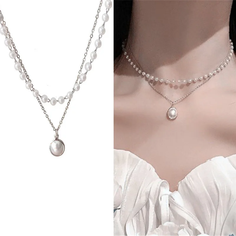 Neue Koreanische Perlenketten Für Damen, Goldfarbene Gliederkette, Modisches Halsaccessoire, Eleganter Halsreif, Bijoux Femme Neue Koreanische Perlenketten Für Damen, Goldfarbene Gliederkette, Modisches Halsaccessoire, Eleganter Halsreif, Bijoux Femme - Image 7