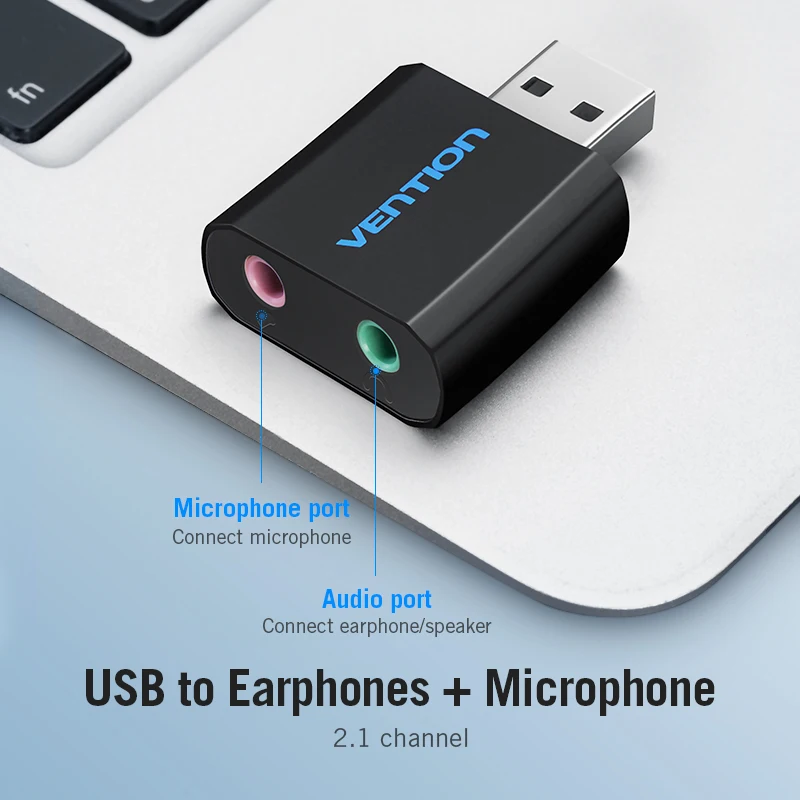 Tions Usb Soundkarte Mit 3,5-Mm-Anschluss – Externes Audio-Interface Für Laptop, Ps4, Headset &Amp; Mikrofon Tions Usb Soundkarte Mit 3,5-Mm-Anschluss – Externes Audio-Interface Für Laptop, Ps4, Headset &Amp; Mikrofon - Image 2