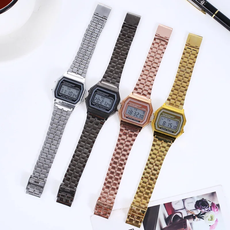 Frauen Männer Unisex Uhr Gold Silber Schwarz Vintage Led Digital Sport Militär Armbanduhren Elektronische Digitale Geschenk Geschenk Männlich Frauen Männer Unisex Uhr Gold Silber Schwarz Vintage Led Digital Sport Militär Armbanduhren Elektronische Digitale Geschenk Geschenk Männlich - Image 5