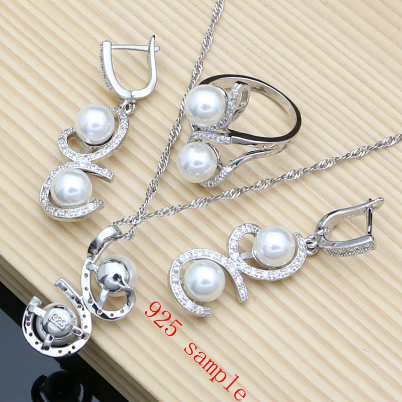 Luxuriöse Perlen-Schmucksets Aus 925Er-Silber Für Damen, Süßwasserperlen, Armband, Ohrringe, Ring, Halskette, Sets, Geschenk Für Sie, Hochzeitsfeier Luxuriöse Perlen-Schmucksets Aus 925Er-Silber Für Damen, Süßwasserperlen, Armband, Ohrringe, Ring, Halskette, Sets, Geschenk Für Sie, Hochzeitsfeier - Image 6
