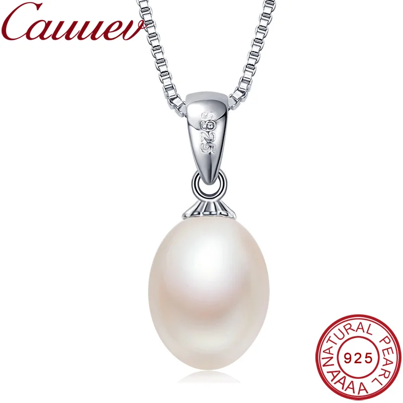 Halskettenanhänger Aus 925Er Sterlingsilber Für Damen, Echter 100 % Natürlicher Süßwasserperlenschmuck, 8–9 Mm, Großhandelspreis, 4 Farben, Geschenk Halskettenanhänger Aus 925Er Sterlingsilber Für Damen, Echter 100 % Natürlicher Süßwasserperlenschmuck, 8–9 Mm, Großhandelspreis, 4 Farben, Geschenk