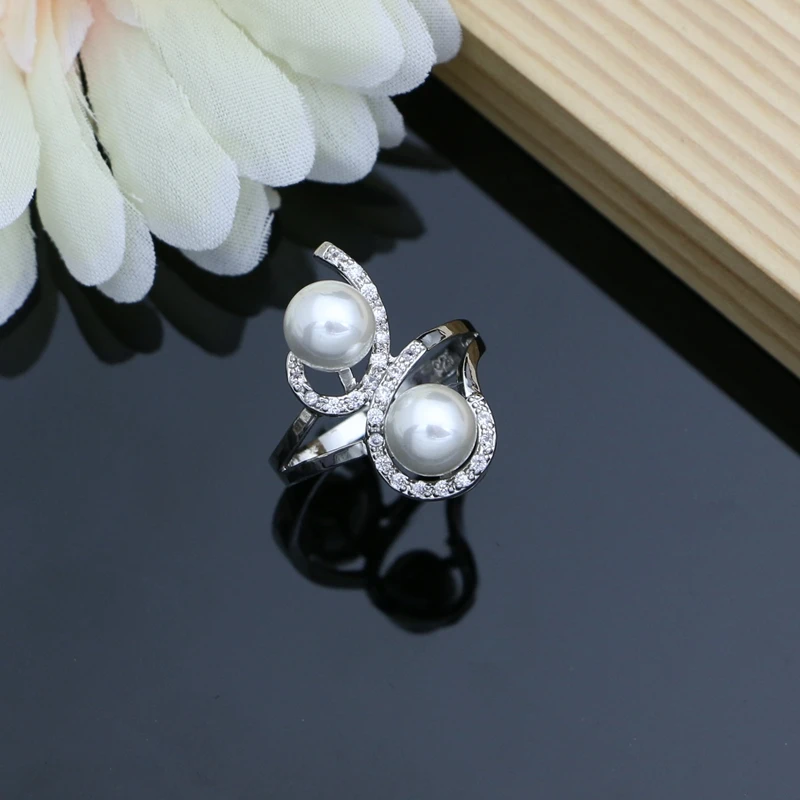 Luxuriöse Perlen-Schmucksets Aus 925Er-Silber Für Damen, Süßwasserperlen, Armband, Ohrringe, Ring, Halskette, Sets, Geschenk Für Sie, Hochzeitsfeier Luxuriöse Perlen-Schmucksets Aus 925Er-Silber Für Damen, Süßwasserperlen, Armband, Ohrringe, Ring, Halskette, Sets, Geschenk Für Sie, Hochzeitsfeier - Image 4