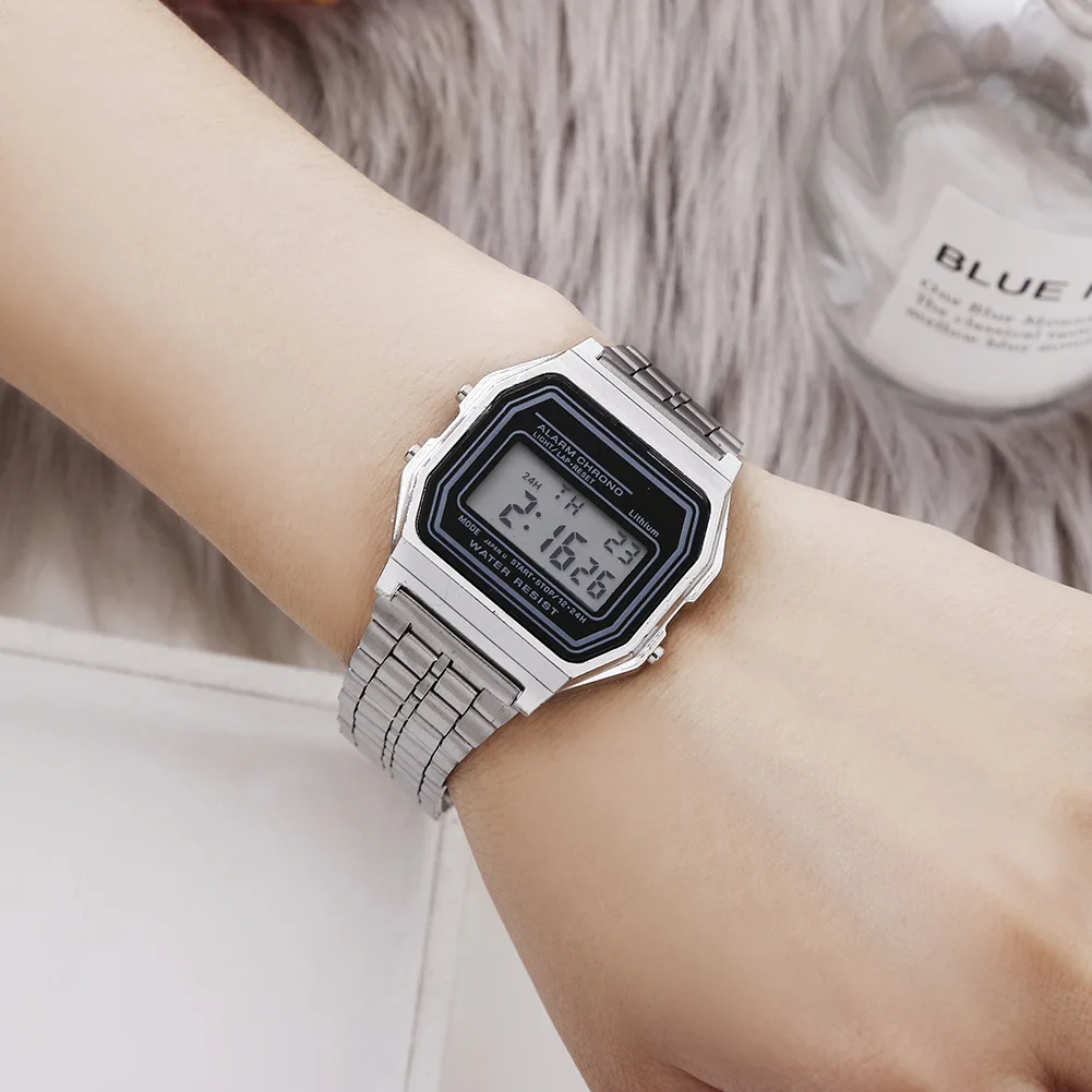 Frauen Männer Unisex Uhr Gold Silber Schwarz Vintage Led Digital Sport Militär Armbanduhren Elektronische Digitale Geschenk Geschenk Männlich Frauen Männer Unisex Uhr Gold Silber Schwarz Vintage Led Digital Sport Militär Armbanduhren Elektronische Digitale Geschenk Geschenk Männlich - Image 2